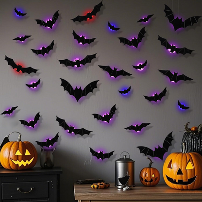 🎃Last Day 50% OFF:3D Bats Light Decorations Spooky Ornaments for Festival Halloween