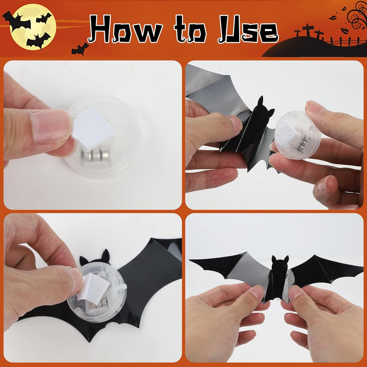 🎃Last Day 50% OFF:3D Bats Light Decorations Spooky Ornaments for Festival Halloween